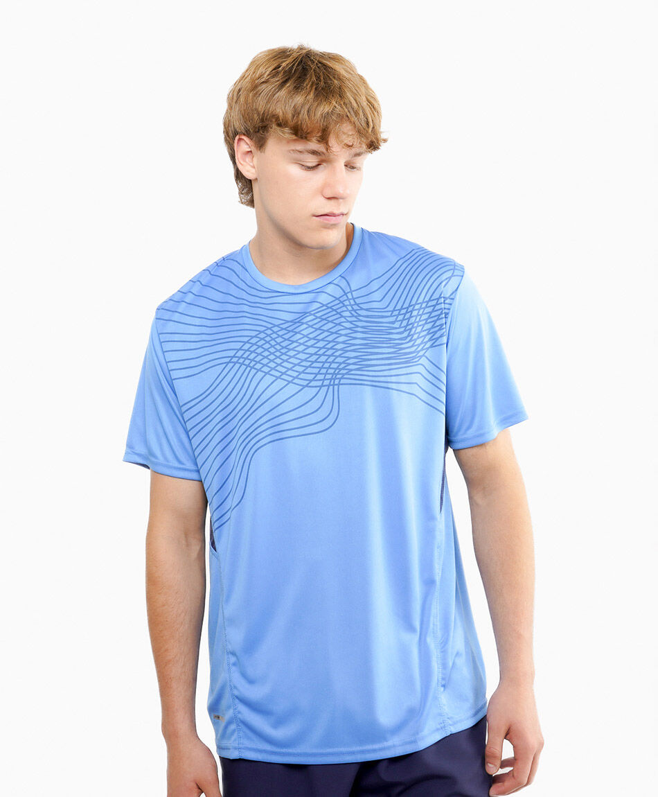 Remera deportiva hombre run cian