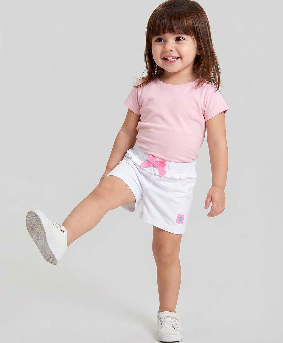 Short beb&eacute; vuelo blanco