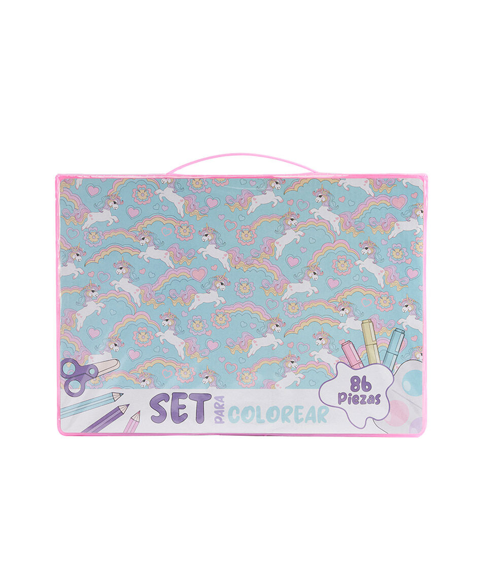 Maleta l&aacute;pices escolar unicornios