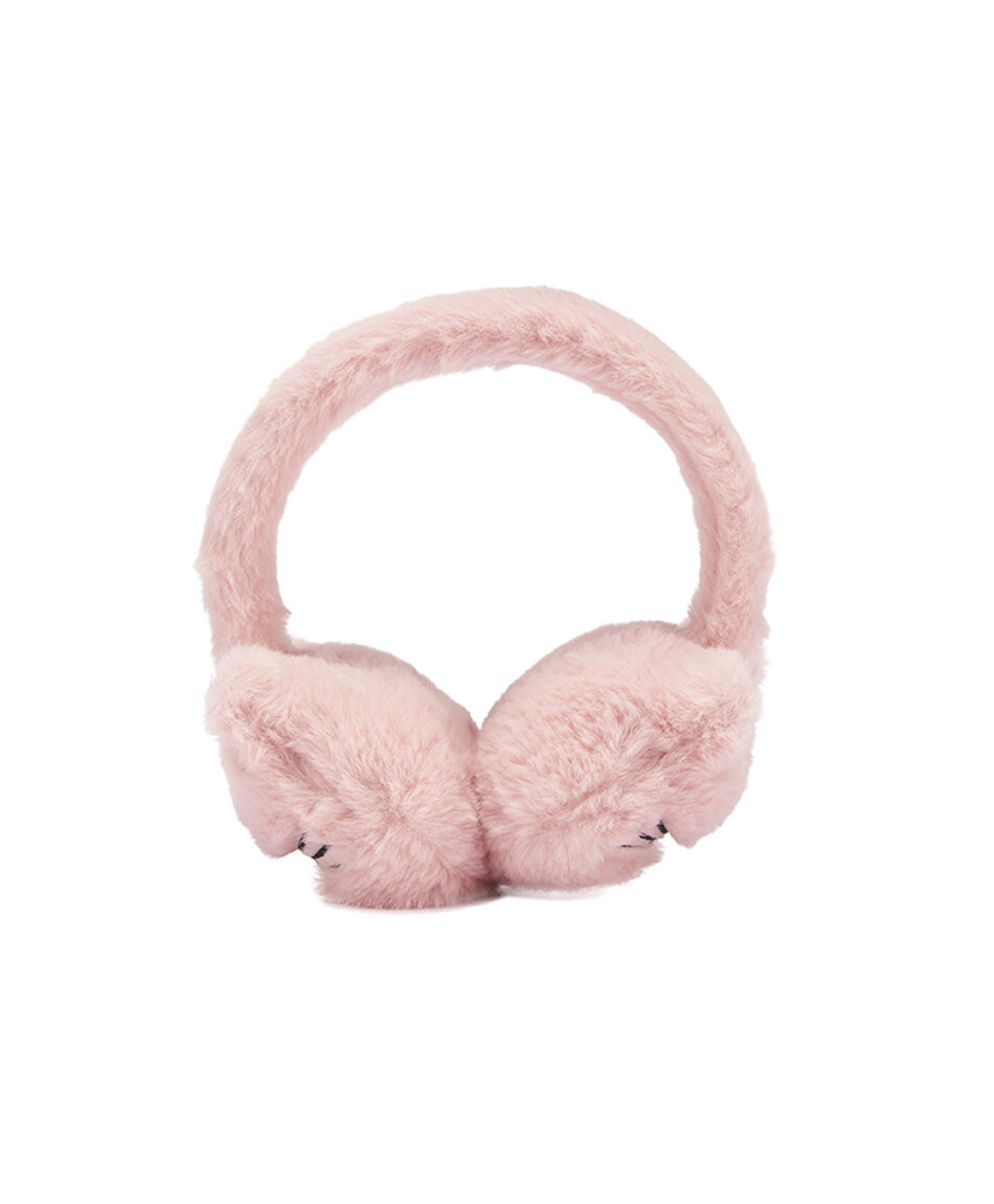 Orejera ni&ntilde;a gatito rosado