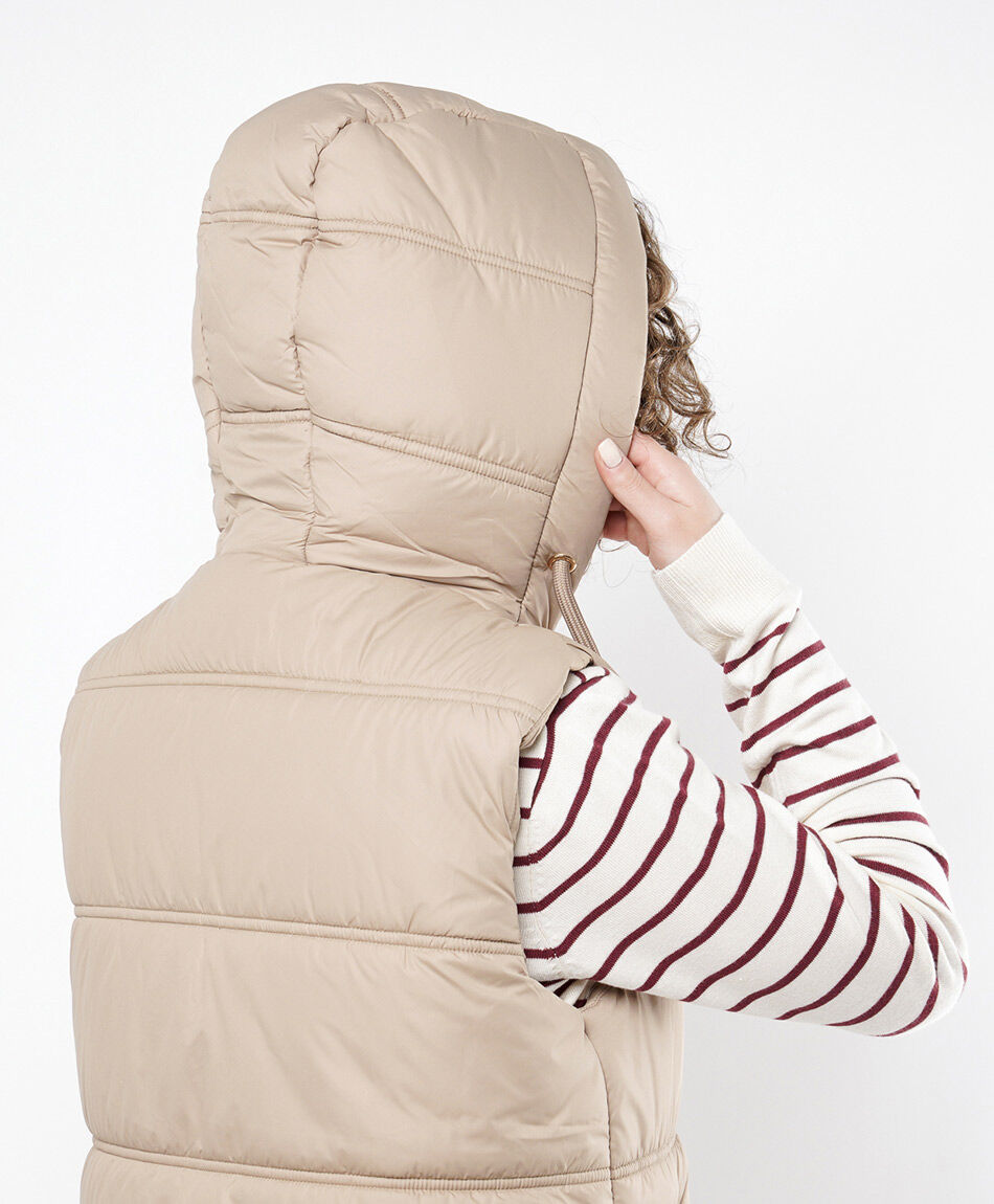 Parka mujer sin mangas capucha