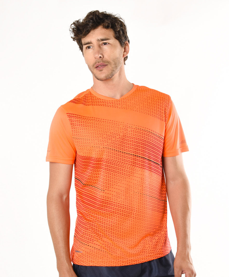 Polera deportiva hombre naranja