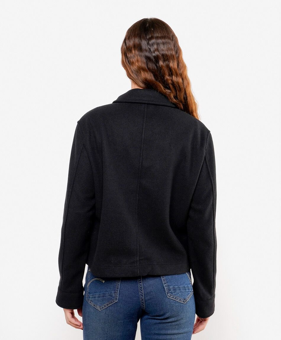 Campera mujer crop bolsillos