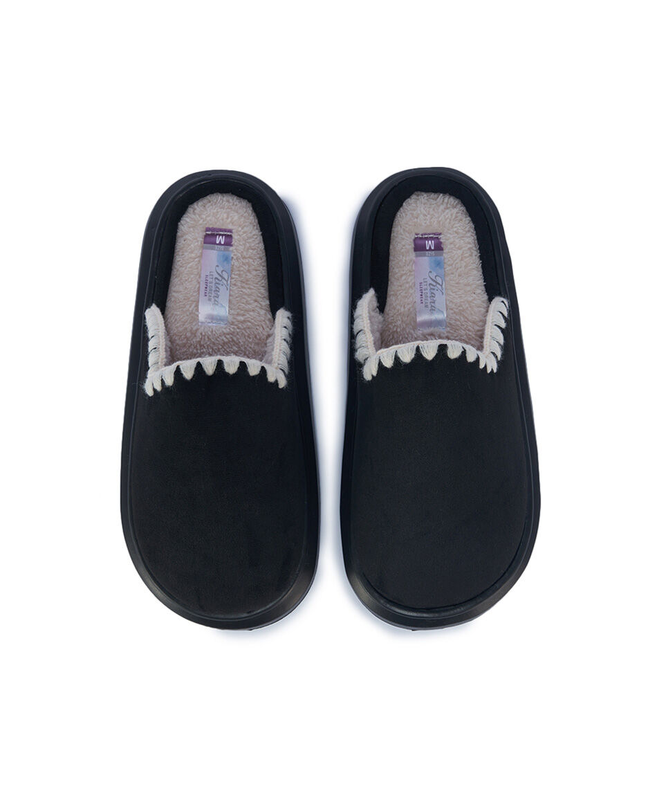 Pantuflas mujer dise&ntilde;o plataforma negro