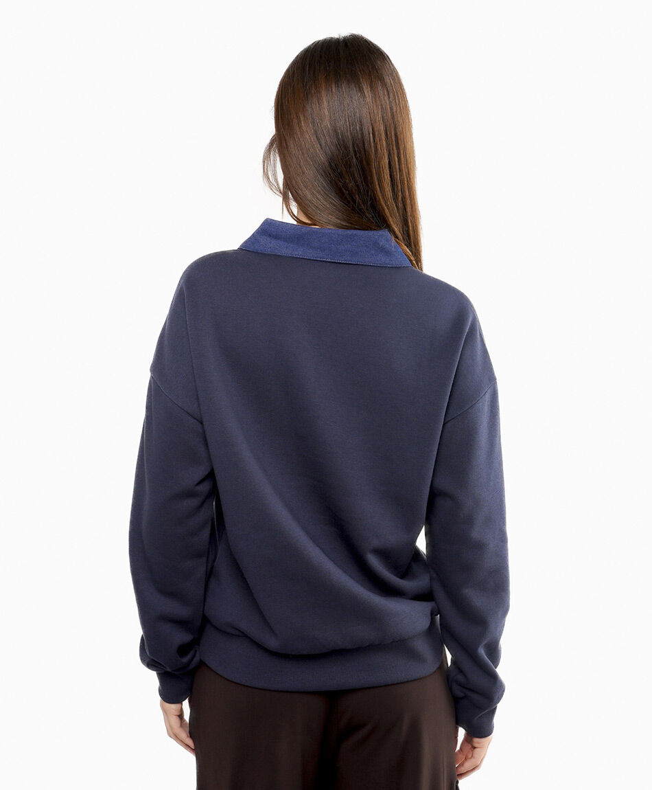 Buzo mujer cuello polo