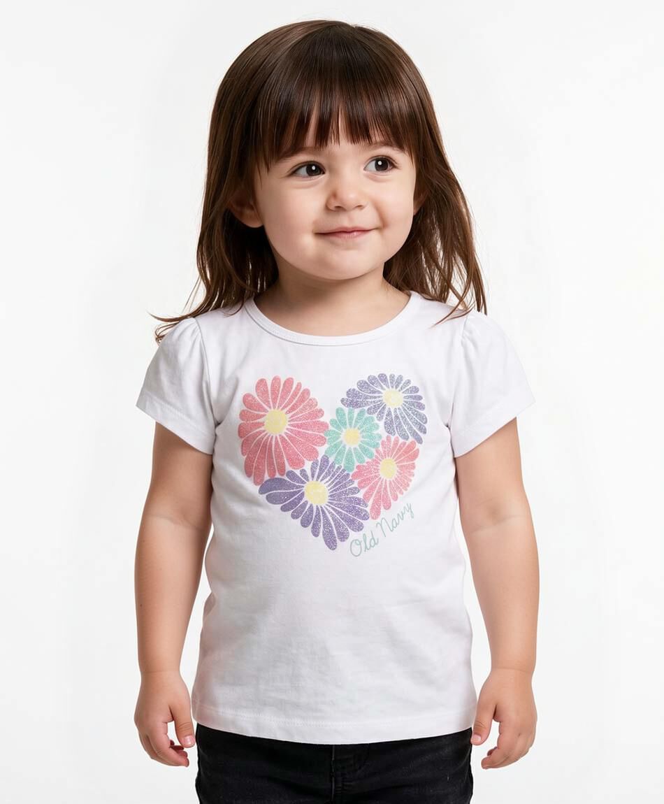 Polera beb&eacute; coraz&oacute;n con flores