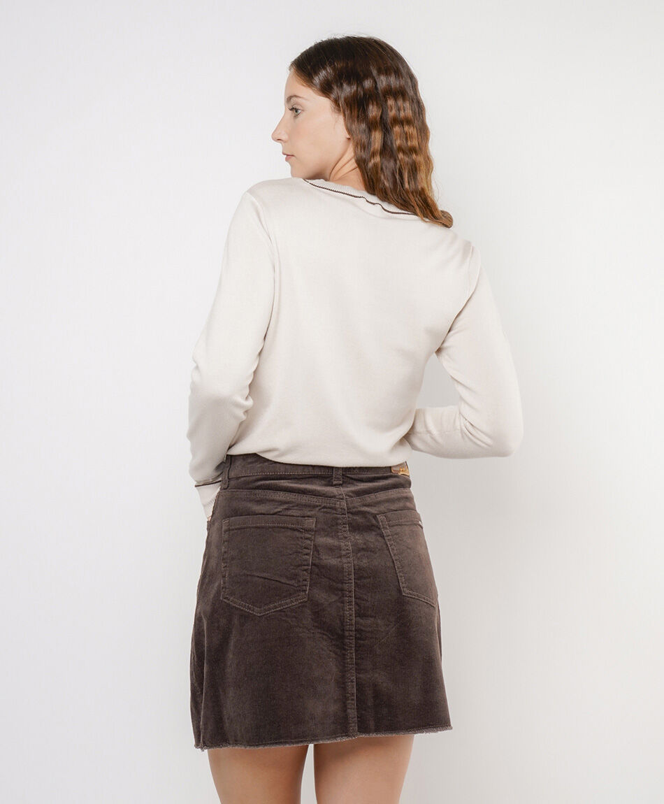 Mini falda mujer corderoy recta