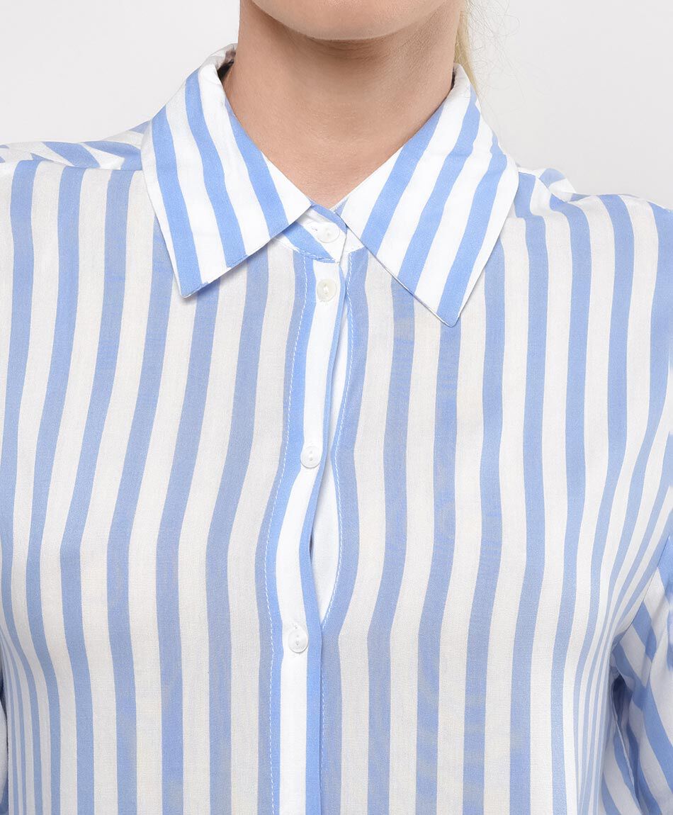Blusa mujer rayas azul