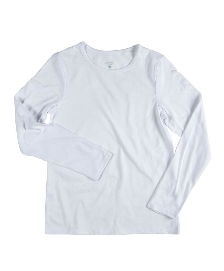 Remera ni&ntilde;a b&aacute;sica manga larga