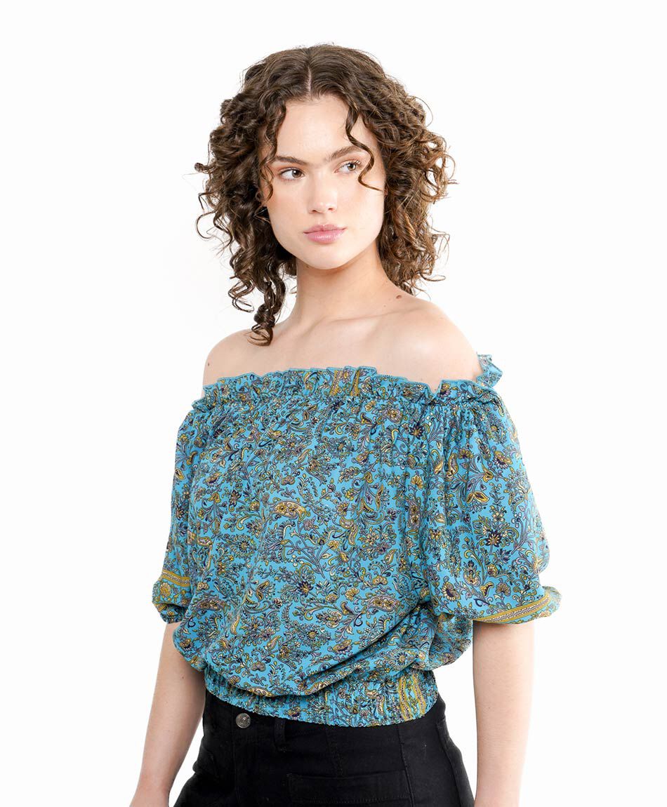 Camisa mujer manga globo