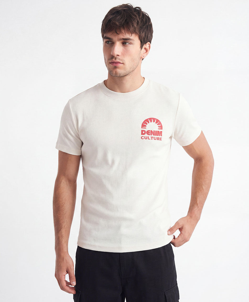 Remera hombre doble estampado denim sun