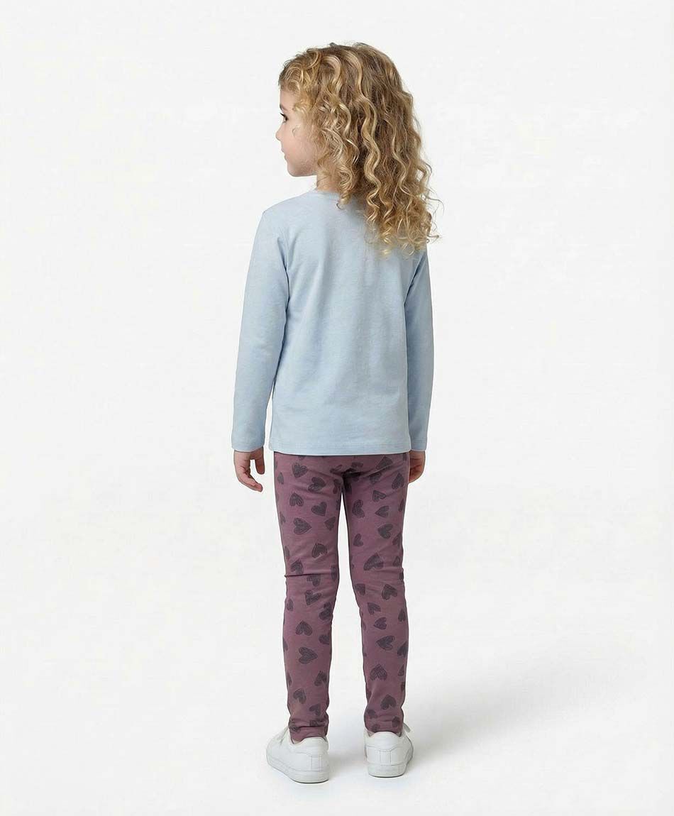 Leggins ni&ntilde;a estampado corazones