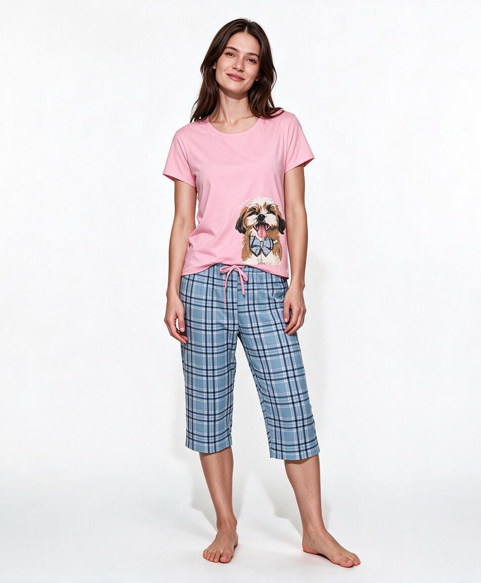 Pijama mujer capri dog escoc&eacute;s