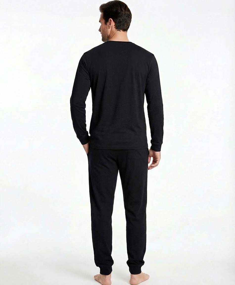 Pijama hombre estampado oso negro