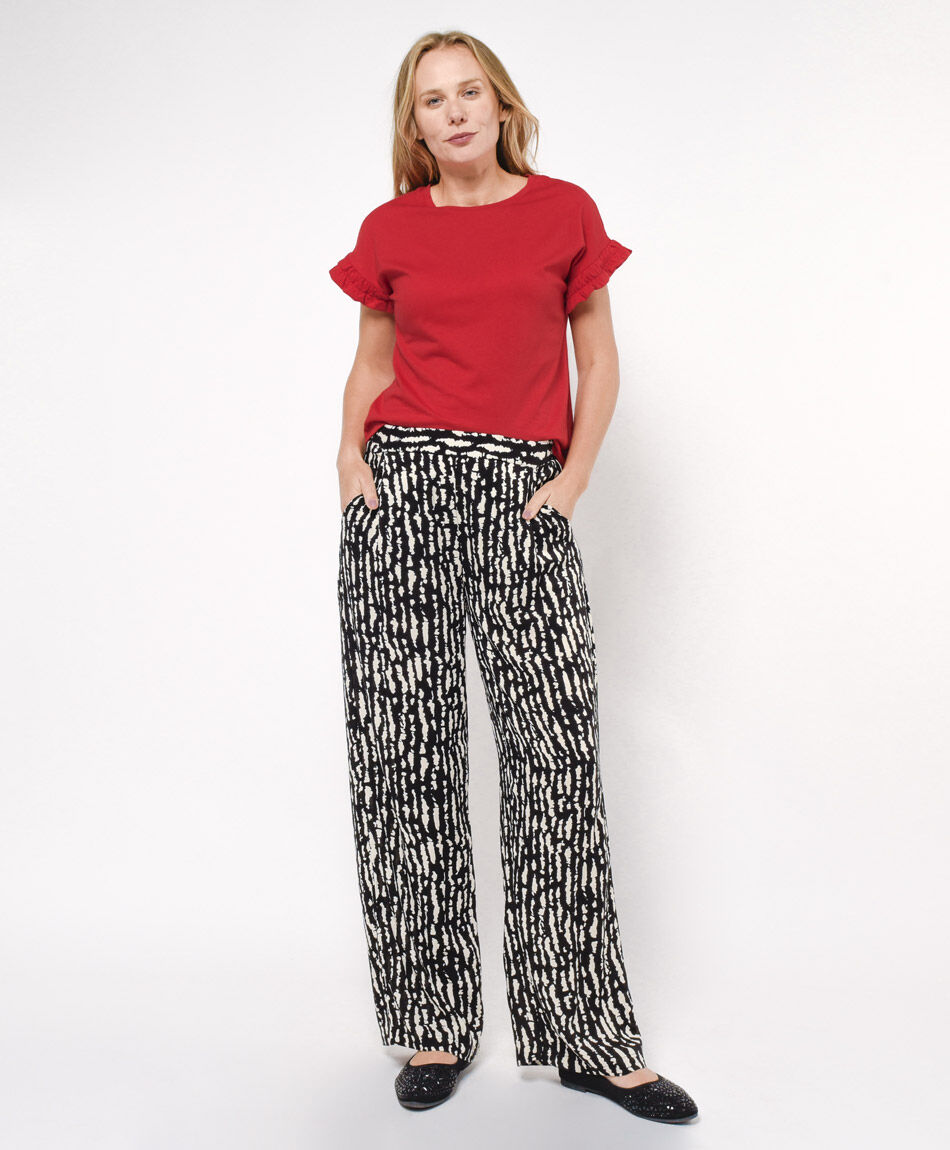 Pantal&oacute;n mujer estampado bicolor