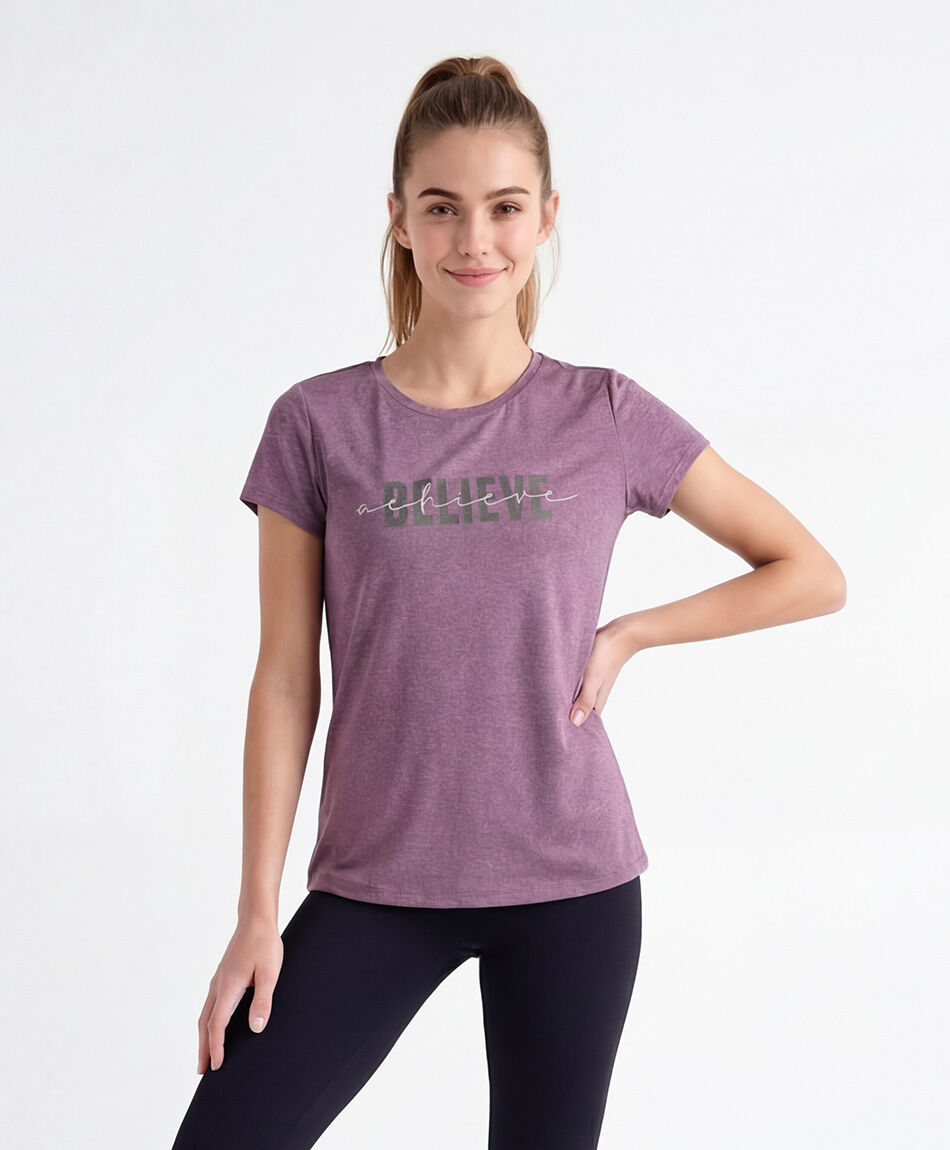 Remera deportiva mujer belive morado