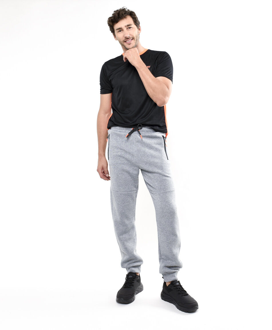 Pantal&oacute;n deportivo hombre gris cierres