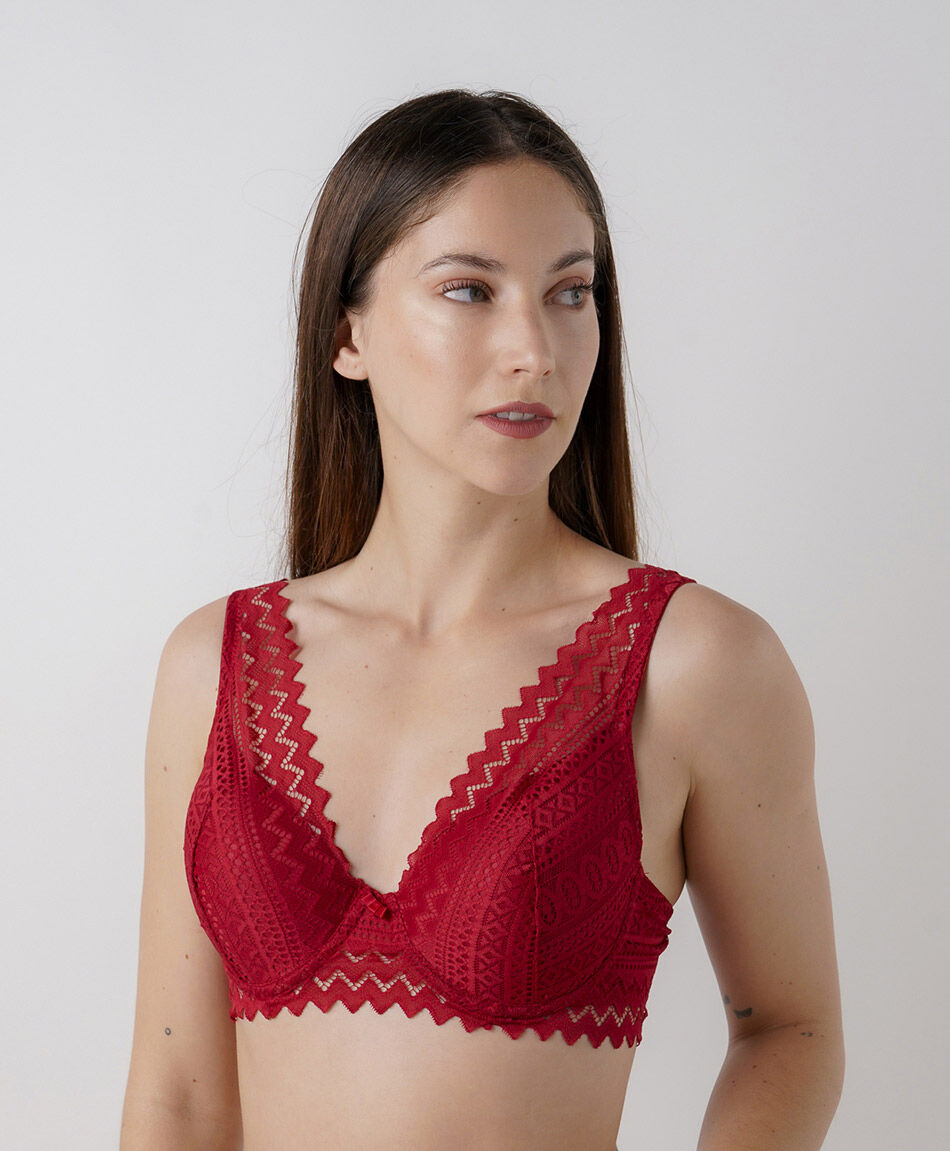 Corpi&ntilde;o mujer rojo zig zag