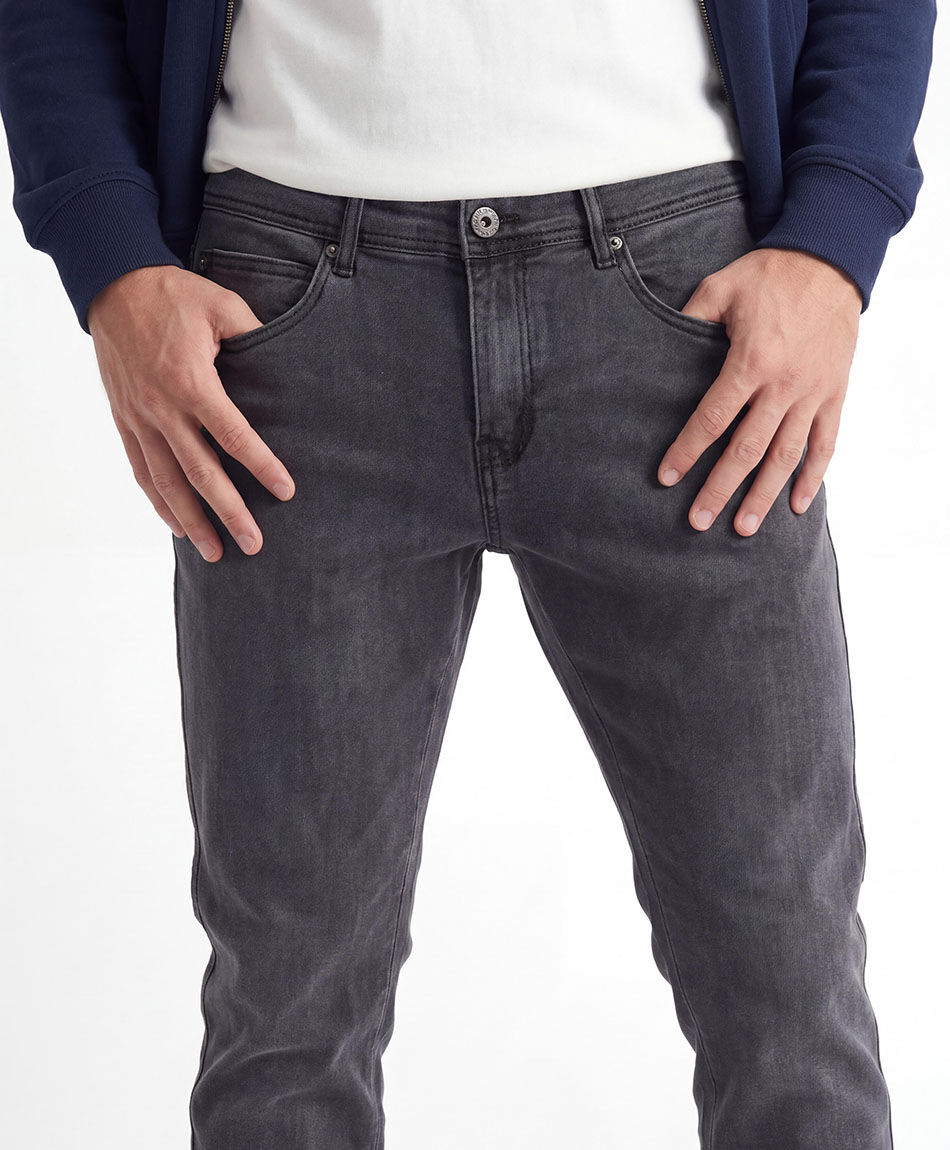 Jeans hombre skinny gris oscuro