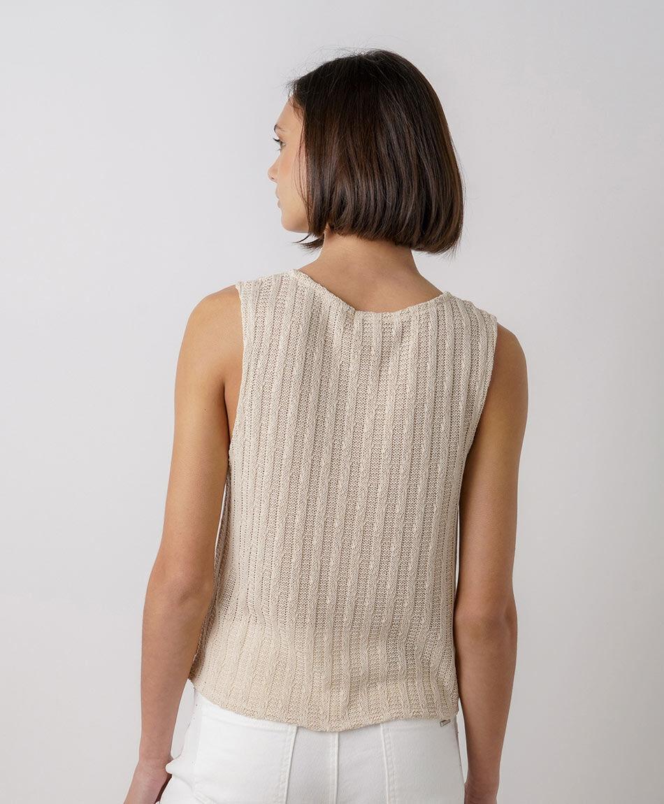 Cardigan mujer tejido natural