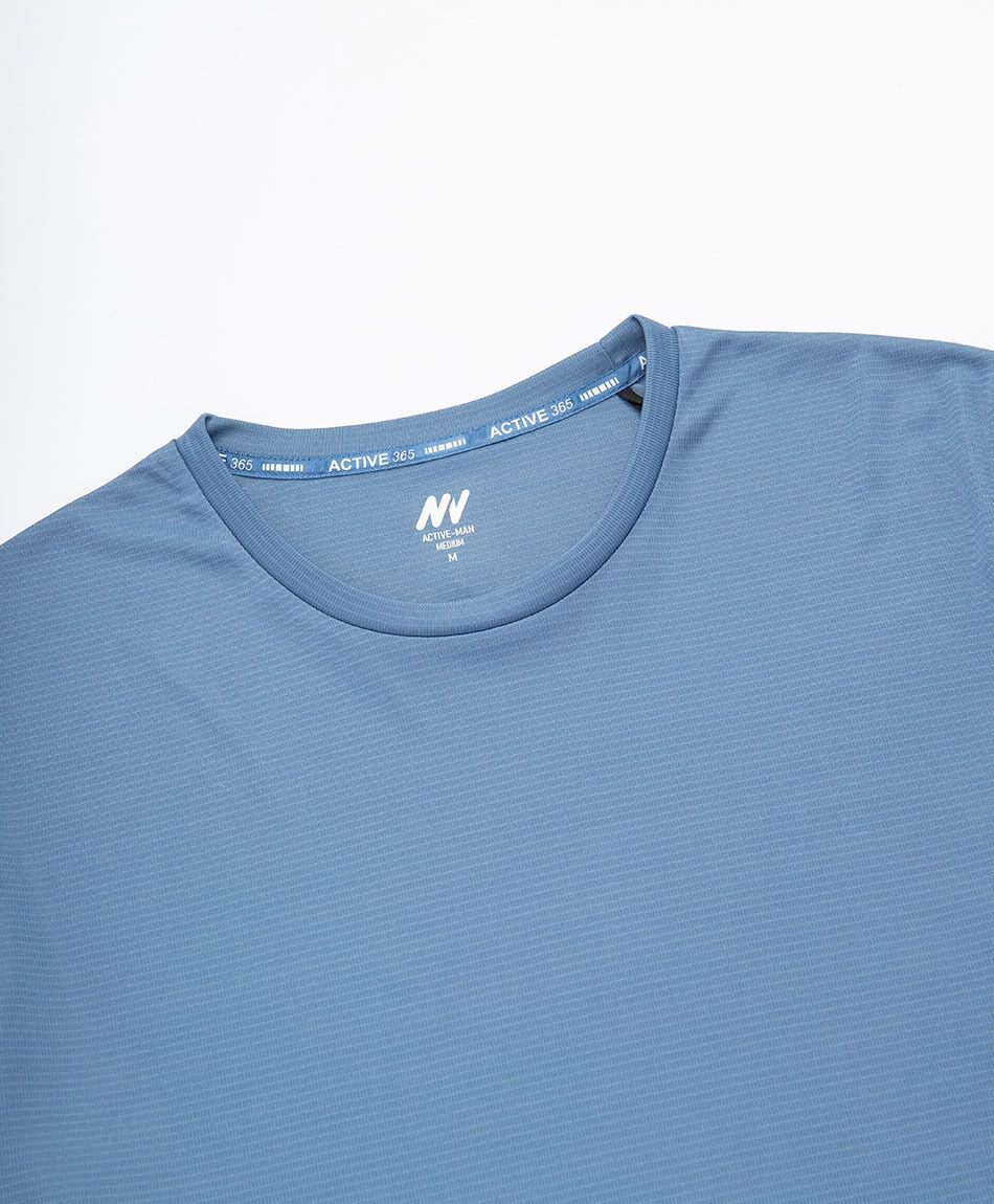 Polera deportiva hombre lisa azul
