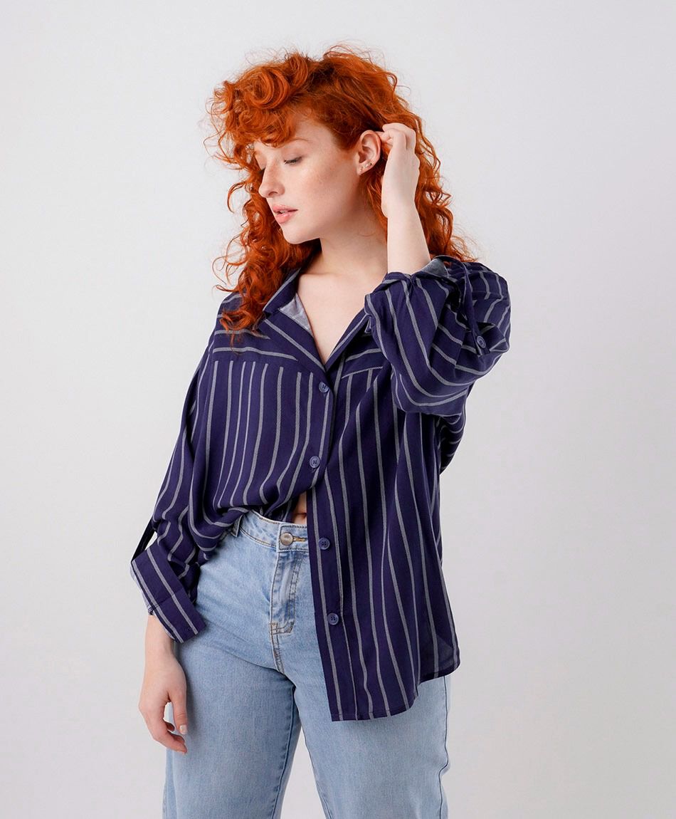Camisa mujer lineas mix