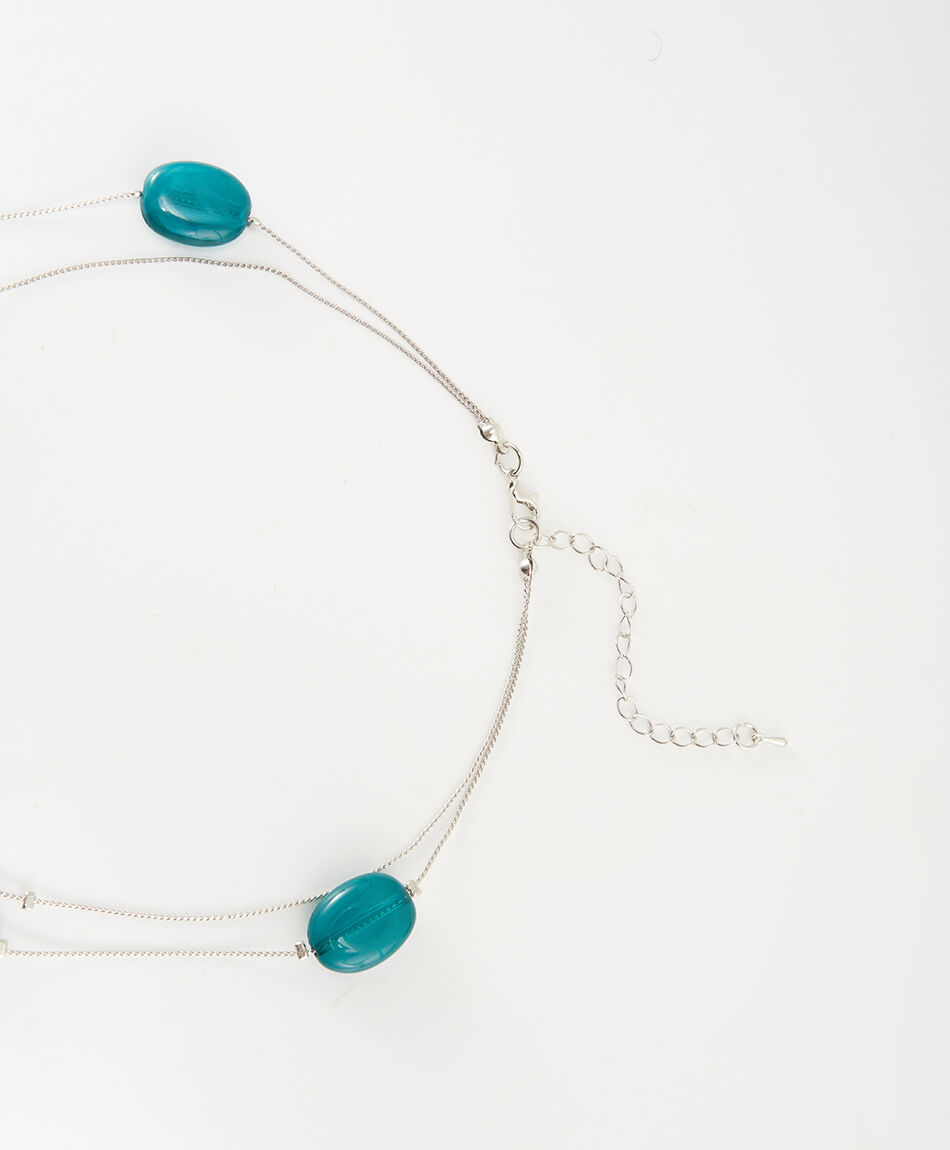Set collar + aros mujer piedras