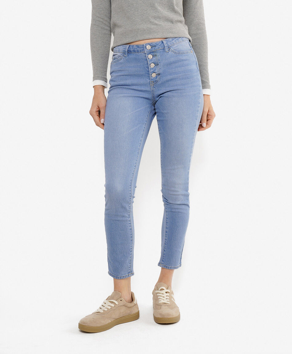 Jeans mujer botones skinny fit