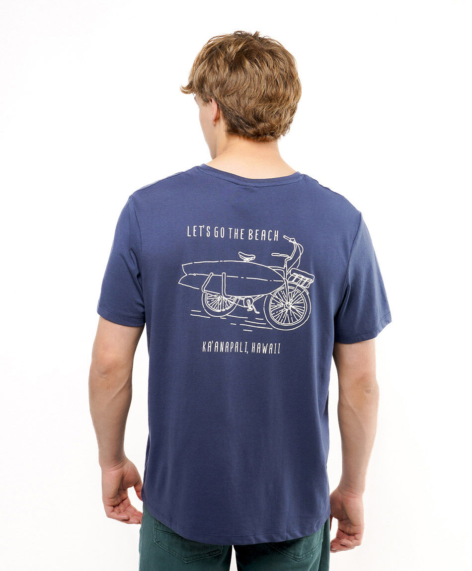 Remera hombre doble estampado beach