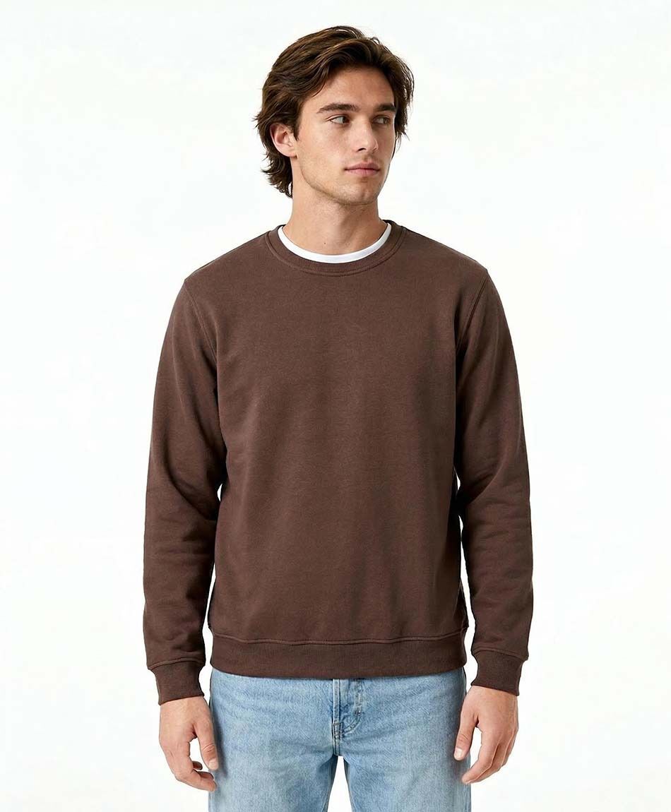 Buzo hombre liso cuello redondo