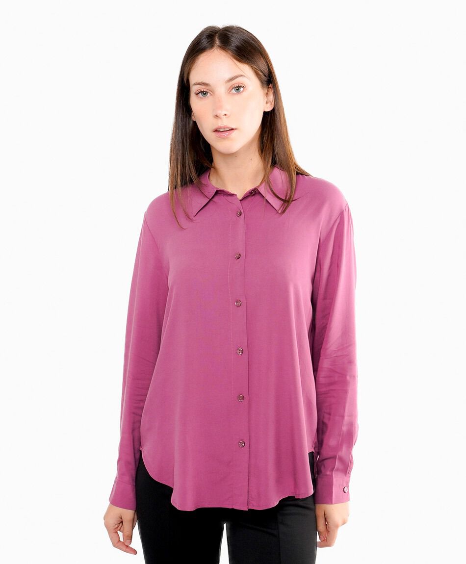 Camisa mujer lisa dark pink