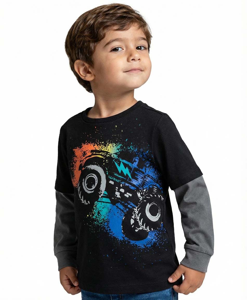 Remera beb&eacute; estampado monster truck
