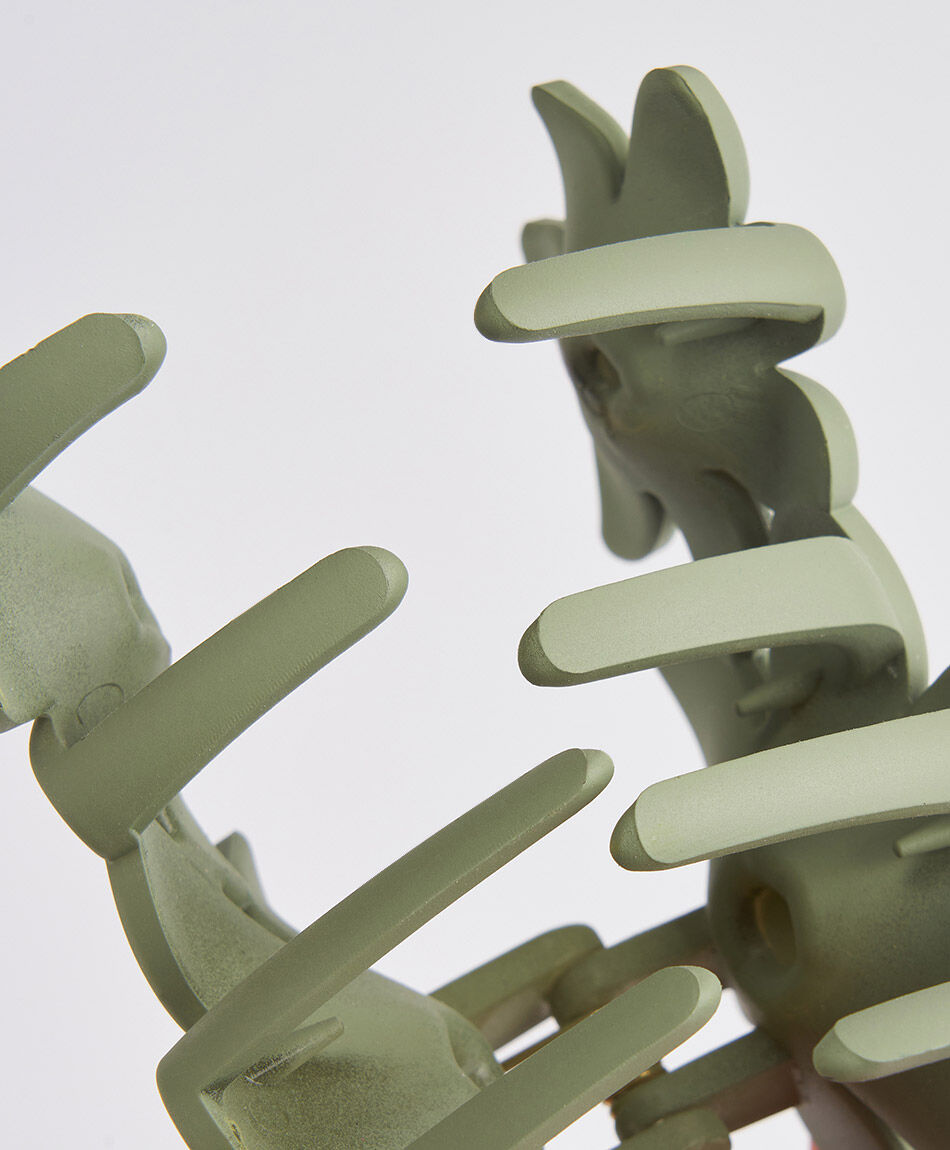 Traba mujer flores verde