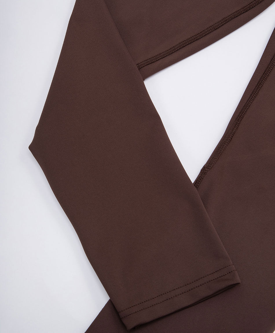 Calza deportiva mujer tiro alto cafe