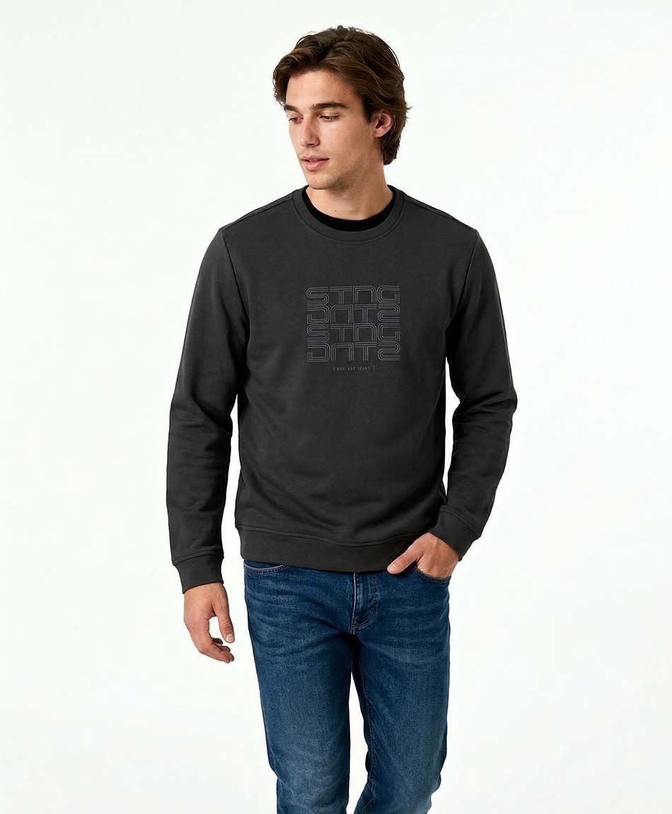 Buzo hombre cuello redondo black