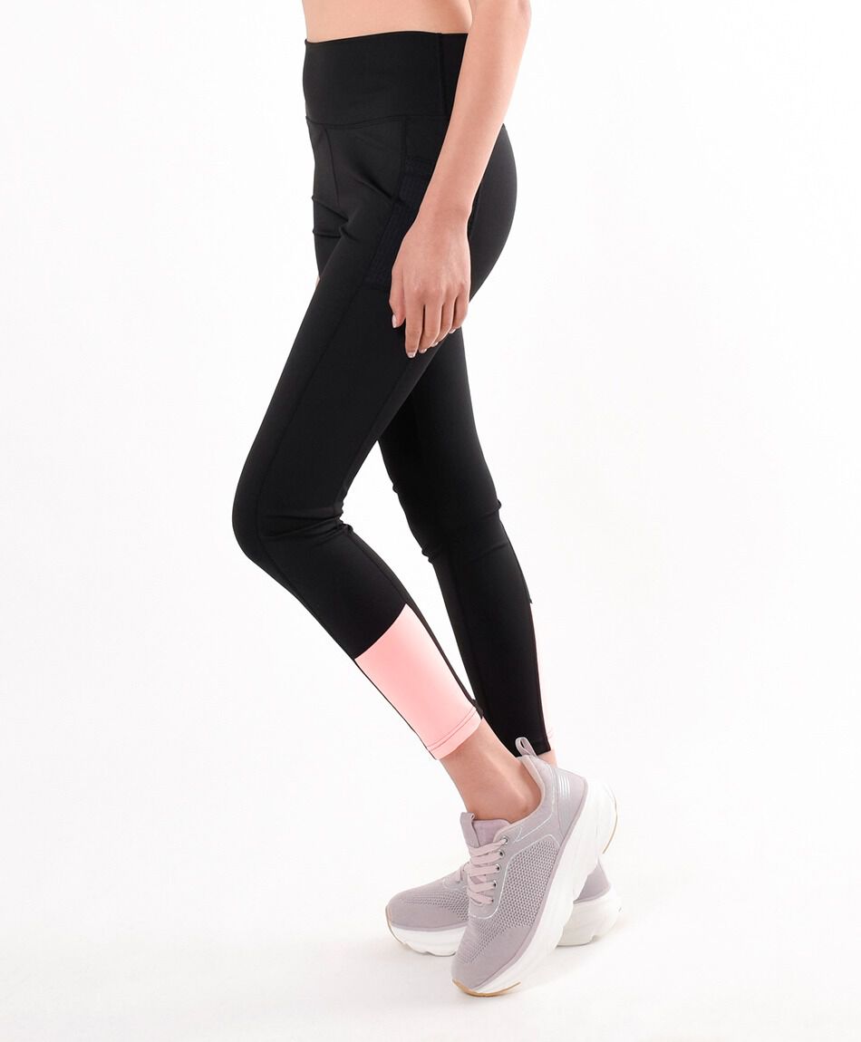 Calza deportiva mujer franja rosa