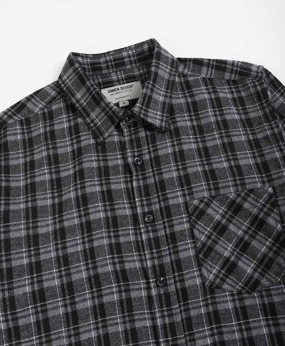 Camisa hombre franela gris