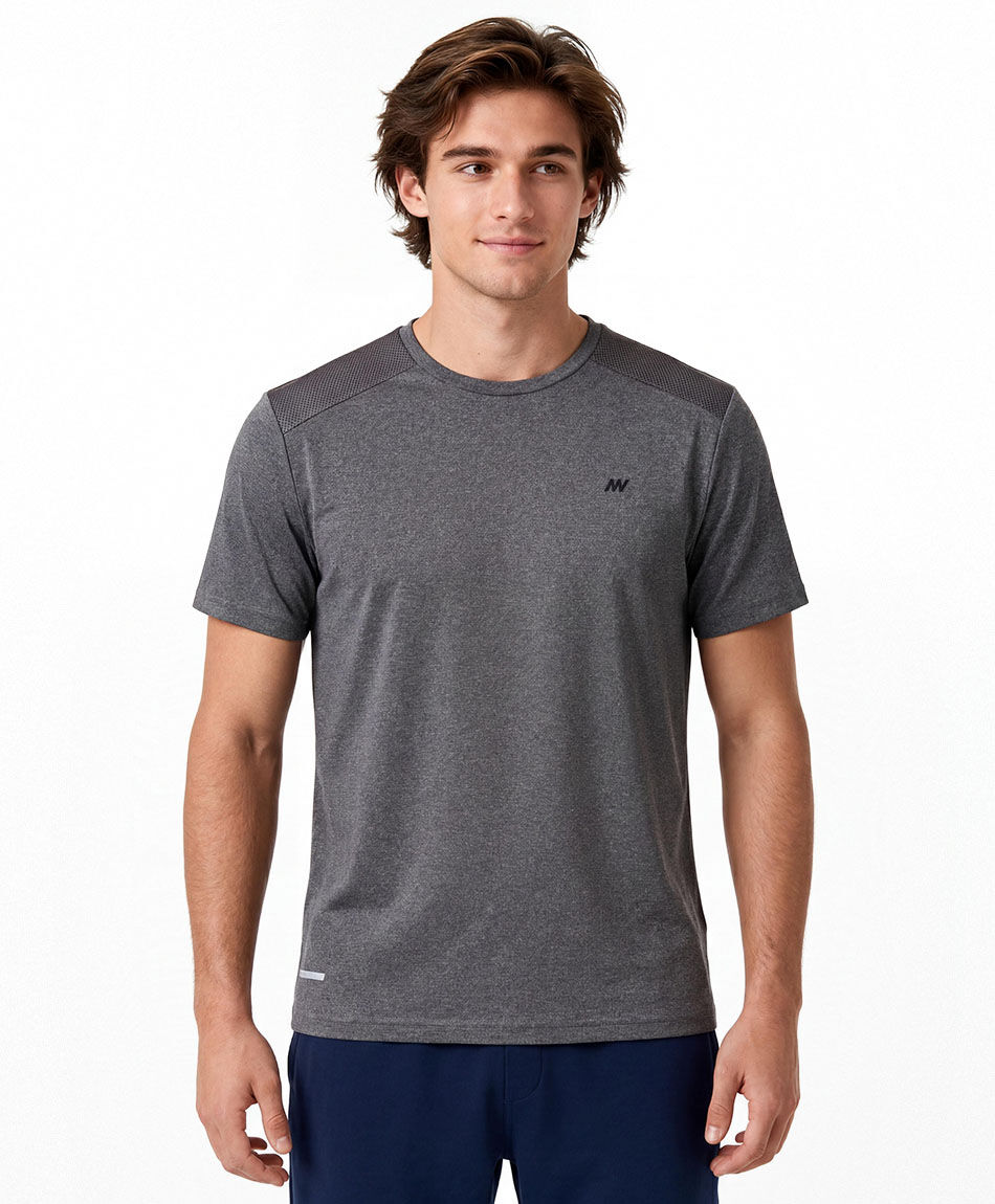 Remera deportiva hombre melange gris