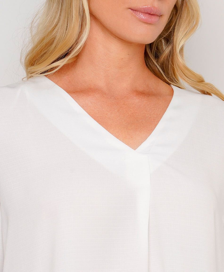 Camisa mujer cl&aacute;sica cuello v
