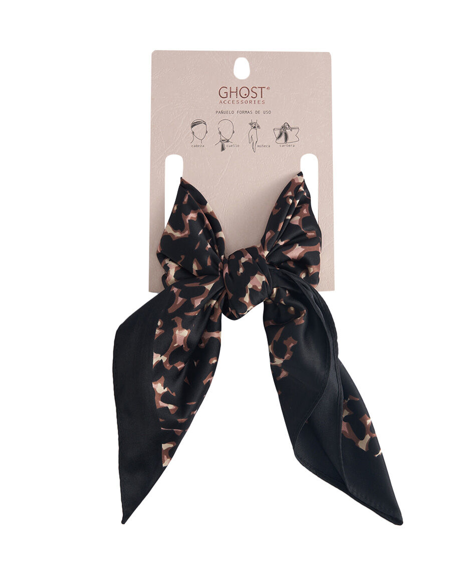 Pa&ntilde;uelo mujer animal print black