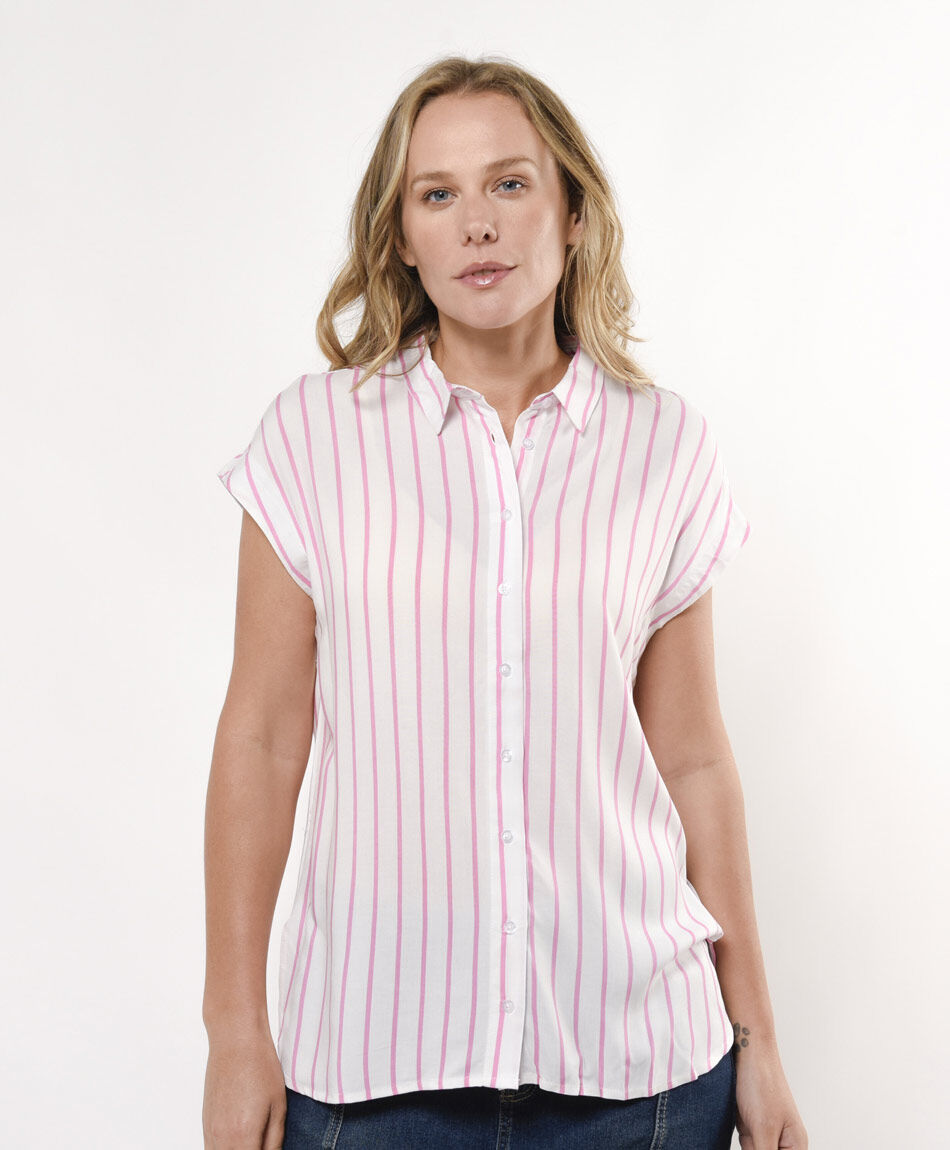 Camisa mujer cuello l&iacute;neas