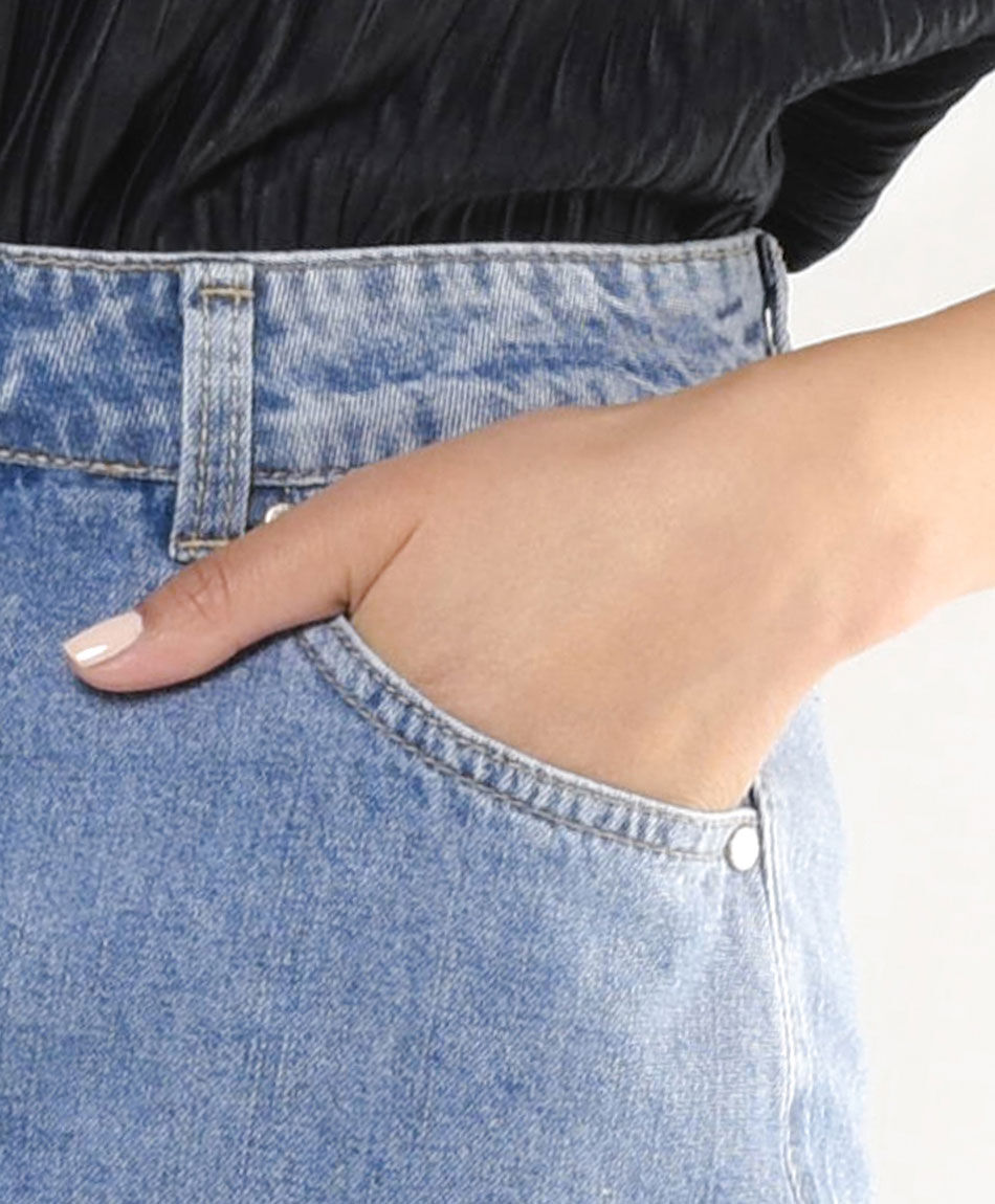 Mini falda mujer denim cargo
