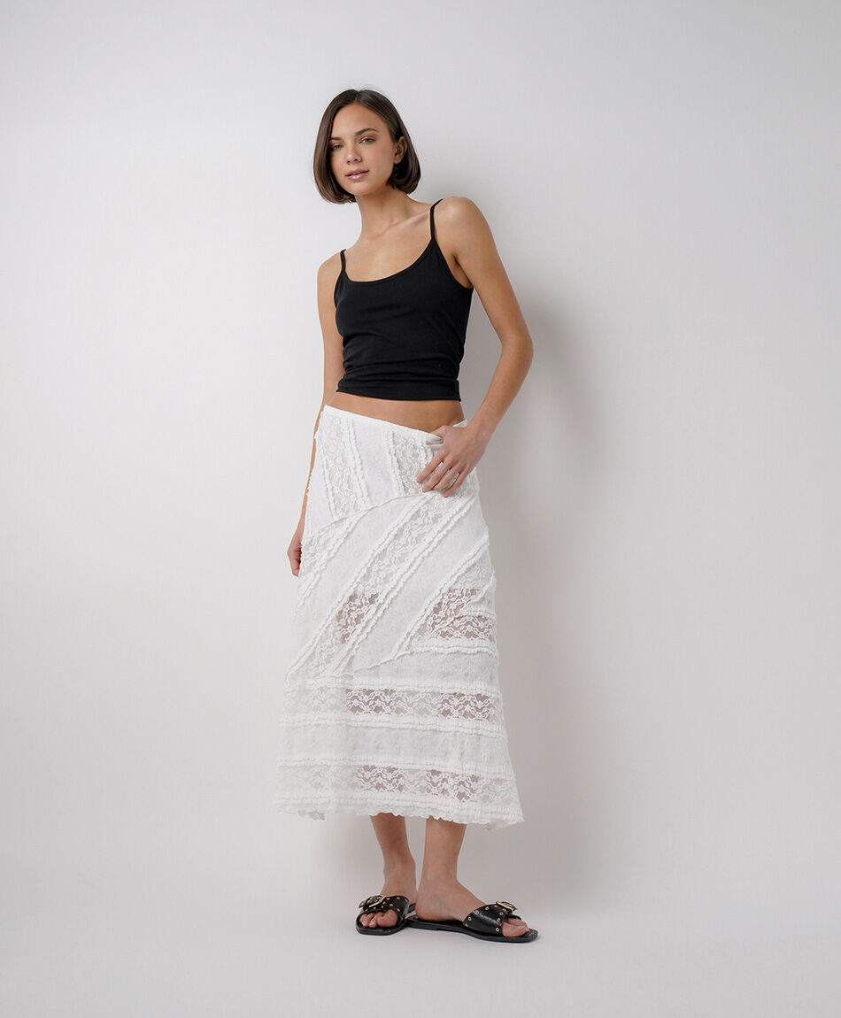Pollera mujer mix encajes