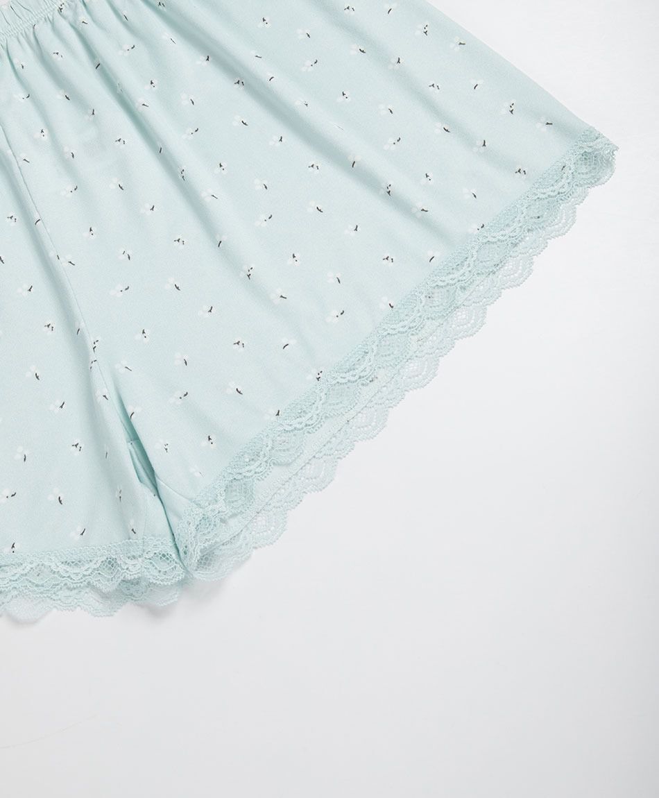 Baby doll mujer floreado botones verde