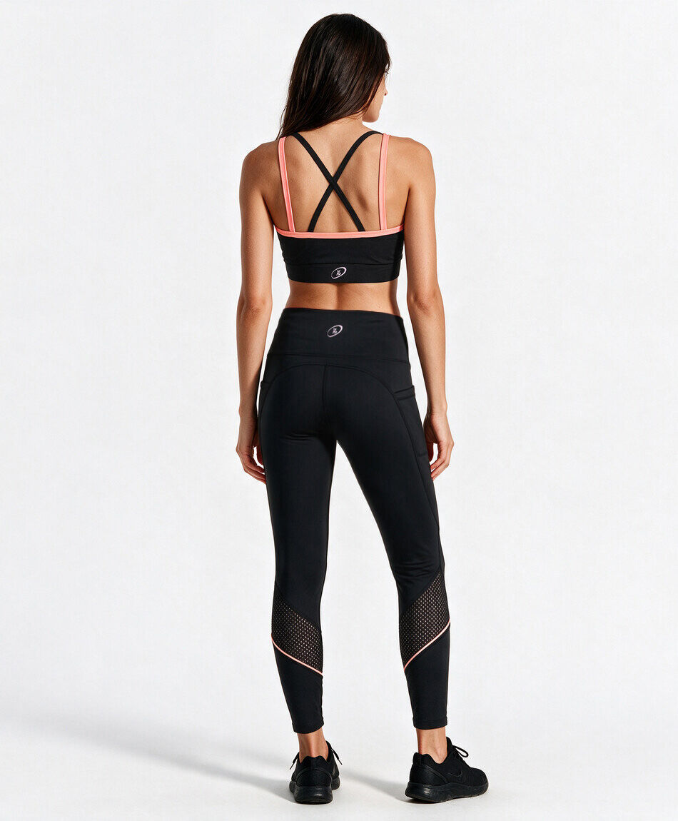 Calza deportiva mujer malla bicolor