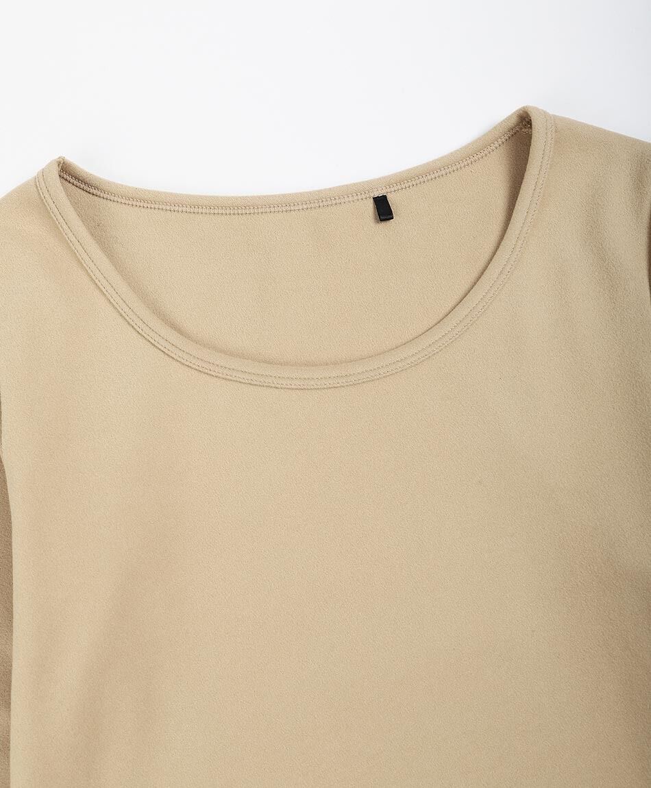 Camiseta mujer lisa termica beige