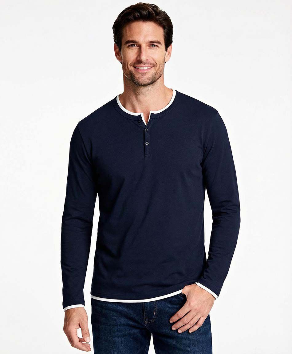 Remera hombre cuello 3 botones