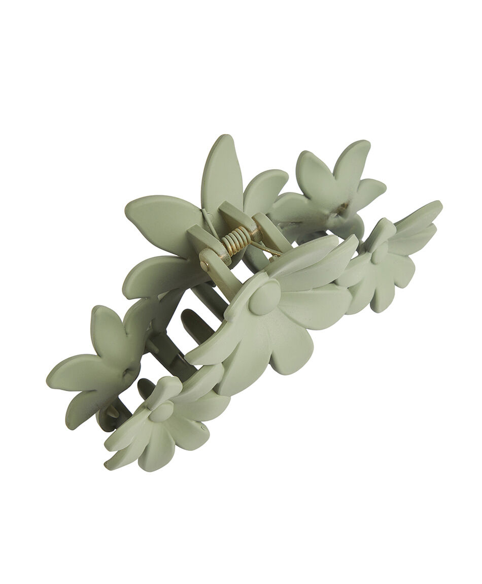 Traba mujer flores verde