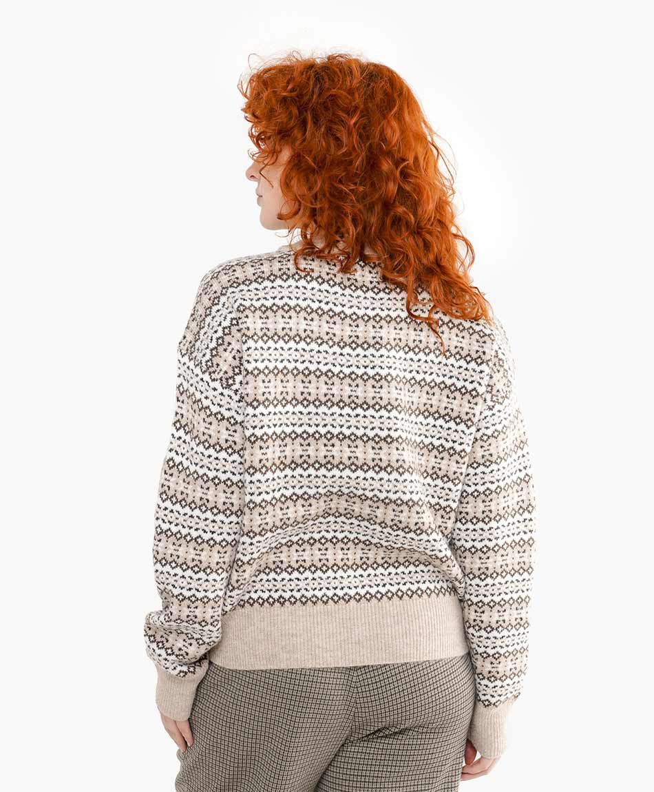 Sweater mujer dise&ntilde;o r&uacute;stico beige