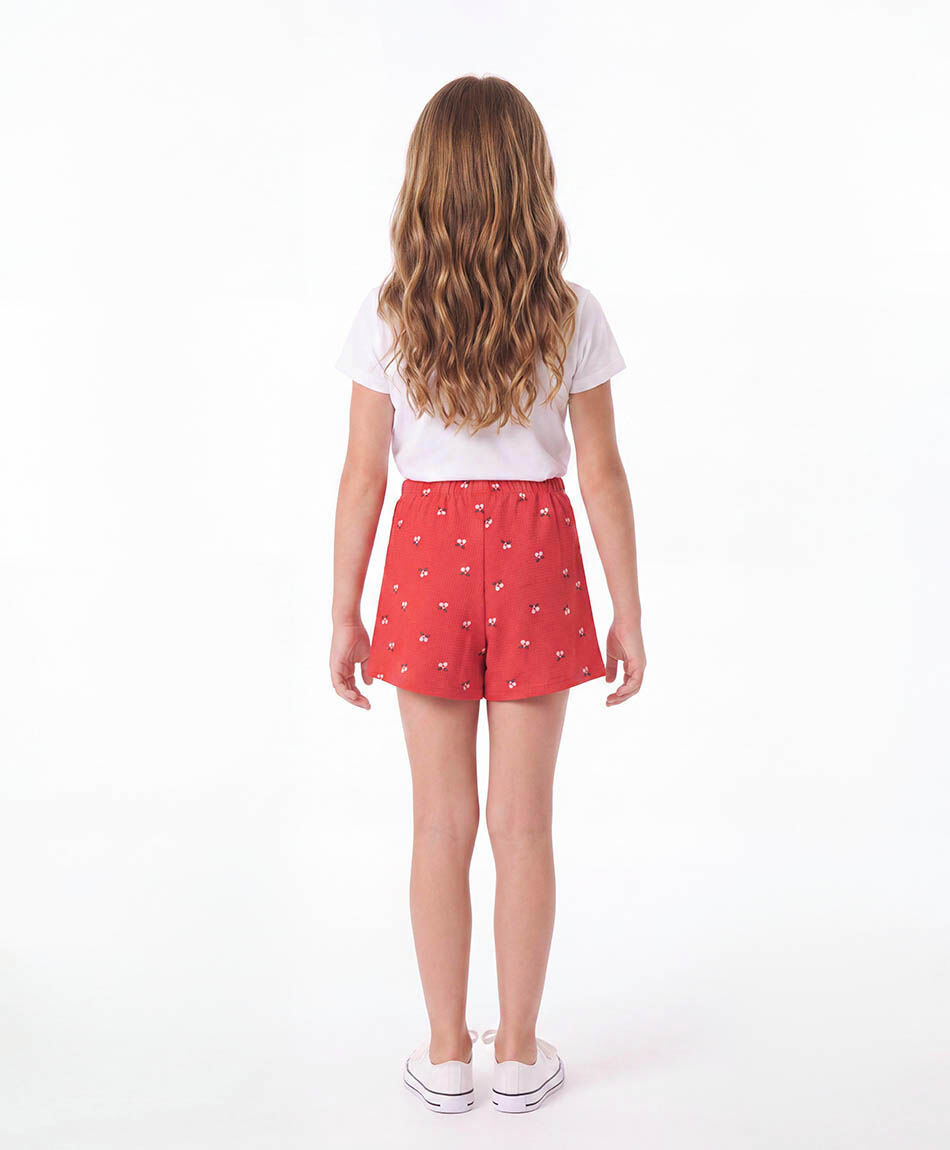 Short ni&ntilde;a pollera florcitas
